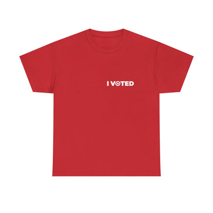 "I Voted" Permanent Sticker Tee Unisex (Red)