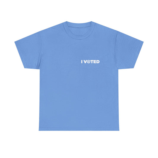 "I Voted" Permanent Sticker Tee Unisex (Blue Variation)