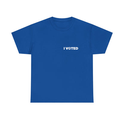 "I Voted" Permanent Sticker Tee Unisex (Blue Variation)