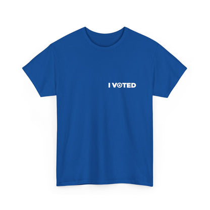 "I Voted" Permanent Sticker Tee Unisex (Blue Variation)